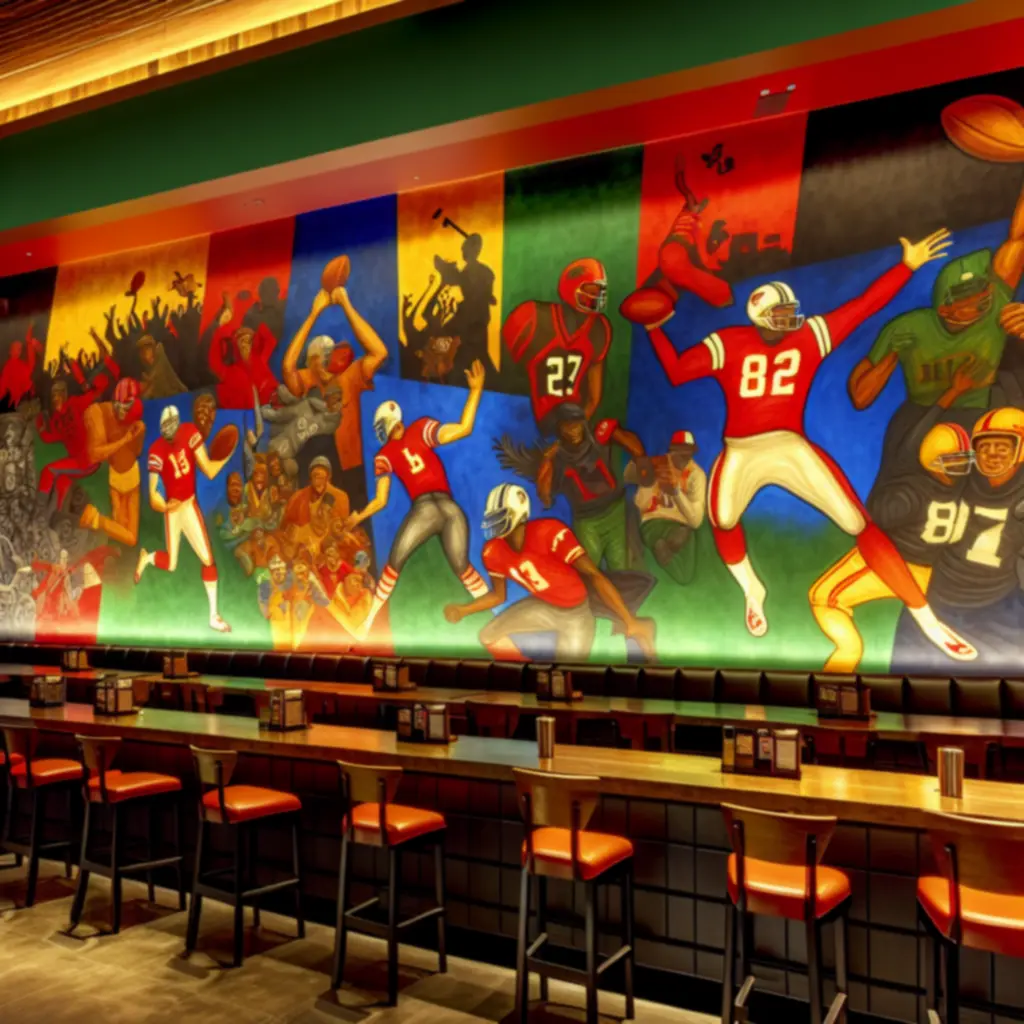 Mural kibiców wewnątrz MidnightLoungeBar